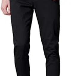 british club 98% Cotton, 2% Elastane Slim Fit Flat-Front Trousers for Men | Tailored Design for a Clean Look | Versatile for Office and Casual Wear | Lightweight Breathable Fabric | Black-picture-18