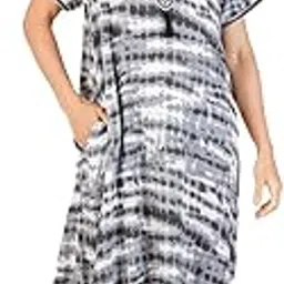 evolove Women's Viscose Liva Long Maxi Night Gown Nighty Dress with Pocket, Super Soft Comfortable (LNG-Rayon)-picture-32