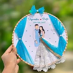 Personalized Handmade Wedding Embroidery Hoop with Curtains | Unique Anniversary Gift, Engagement Gift for Fiance, Wedding Gift | Embroidery Art, Couple-picture-17