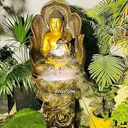 Homestead decore Solution Garden Fountain with LED Light, Buddha Statue, Decorative Water Feature, Buddha Kamal fountain5 feet | Home Decor Fountain| Water Fountain for Office-picture-28