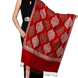 pashtush Womens Fine Wool, Silky Nalki Embroidery Needlework Stole-picture-17