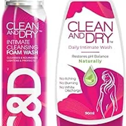 CLEAN & DRY| Daily intimate Foam & wash | Hygiene Wash for Women, Vaginal Wash, Smooths Skin | AntiBacterial and prevents infections | Restores pH Balanace| No itching, Burning, white Discharge| Combo-picture-26