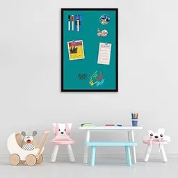 ArtzFolio Greens Family Dark Cyan Colour | Framed Magnetic Dry Erase White Board | Includes Sticky Notes, Magnet Buttons & Markers | Dark Brown Frame | 12 x 18 inch (30 x 46 cms)-picture-23