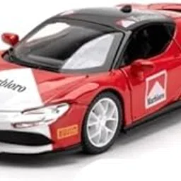 WOUXUN Scale Exclusive Alloy Metal Pull Back Die-cast Car Model | Compatible with Ferrari SF90 Marlboro Red | 1-32 Metal Racing Toy Car with Sound & Light-picture-25