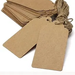 NS01 Kraft Paper Tag (Varied Sizes Small, Medium and Large, Brown and White) -100 Pieces image 1