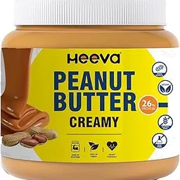 Heeva Classic Creamy Peanut Butter, 100% Roasted Peanuts (1kg) | Fresh Peanut | 26 g Protein | Gluten Free | Cholesterol Free | High Fibre | GMO Free | Suitable for Vegan-image-54
