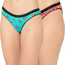bummer Women's Printed Micro Modal Bikinis Panties | Soft & Breathable Underwear |Combo Pack of 2-picture-36