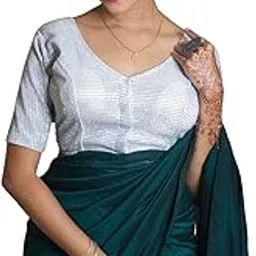 mondal fashion house Womens V Neck Half Sleeve Rimjhim Shining Fabric Readymade Stylish Blouse Comfortable and Versatile Wear-picture-21