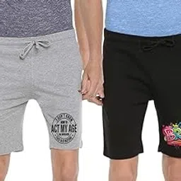 ads clothing Men's Grey Black Melange Cotton Blend Comfortable Casual Shorts-picture-20