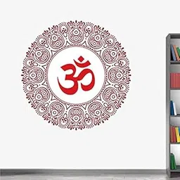 WALLSTICKS ' Om - Mantra - Pooja - Yoga - Hindu - Religious - Rangoli - Colourful - Decorative - Wall Sticker ' - WS154 (PVC Vinyl - 55 cm X 55 cm)-picture-33