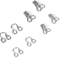 Bhavya Enterprises Imported Bra Hooks and Eyes Clothing Sewing 8mm 10mm, Pack of 100 Sets, Silver-picture-66
