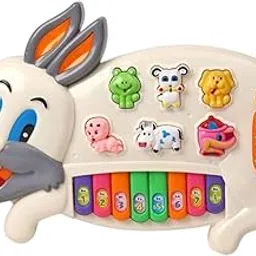 Little Rabbit Musical Piano Toy for Kids with 8 Colorful Keys, 3 Music Modes, Flashing Lights, Animal Sound Buttons, Baby Keyboard Learning Toy for Toddlers (6-12 Months), Boys & Girls (Age 1-5 Years)-picture-22