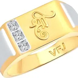 Shri Ganesh CZ Gold and Rhodium Plated Alloy Gents Ring for Boys and Men - [VFJ5030FRG]-image-14
