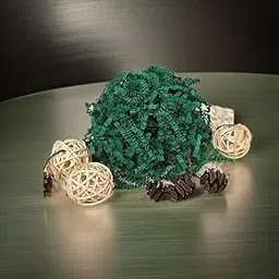 FLOROCENT™ 250gm Easter Basket Shredded Paper Grass for Decoration, Gift Hamper packing, Box Filling, Projects etc (Available in SINGLE COLORS) (DARK GREEN)-picture-30