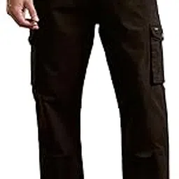 the bear house Men's Black Cotton Solid Utility Cargo-picture-12