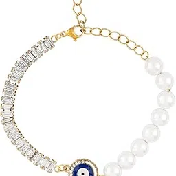 joker & witch Joker and Witch Stay Away Evil Eye Gold And White Bracelet-picture-10