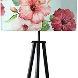Nutcase Designer Tripod Floor Lamp Standing Light for Living Rooms-Printed Fabric Shade-Made in India -Vintage Floral-picture-34