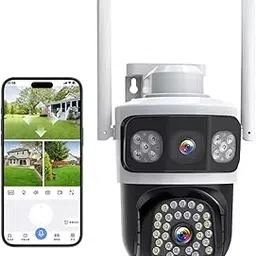 Maizic Smarthome 5+5 MP Dual Lens/Triple View WiFi Camera Outdoor with bidirectional Voice, Intelligent Alarm, Smart surviellance, Motion and Human Detection-picture-56