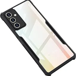 CEDO Samsung Galaxy A34 (5G) Back Case Cover | Camera Protection Shockproof Bumper-Edge | Acrylic Crystal Clear 360 Degree Protection TPU+PC | Transparent Eagle Back Case Cover (Black) image 1