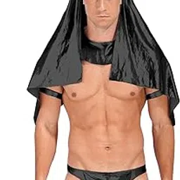 ssoshhub Lingerie for Men Male Greece Style Faux Leather Babydoll Bikini Lingerie Set with Hat and Thong-picture-49