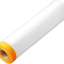 YUGMI SHOP Plastic Painting Drop Film Paint Protection Transparent Paint Adhesive Painter Self Adhesive Pre Taped Masking Film Pre-Tape Paint Masking Sheet and Tape (180 CM)-picture-19