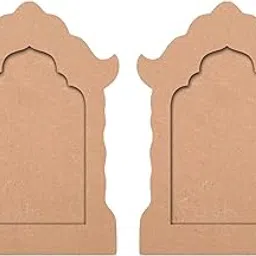 American Elm 2 Pcs Wooden MDF Jharokha, 21x30 CM Blank Jharokha Wall Decor for Home & DIY Projects - MDF Jharokha Cutout, Wooden Jharokha Wall Décor.-picture-19