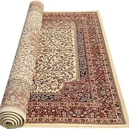 Sara Carpets Kashmiri Traditionalfloral Design Carpet for Your Living Room and Bedroom and for Hall Size 4 X 6 Feet (60x180 cm) Ivory V26-picture-29