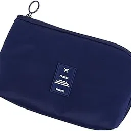 House of Quirk Polyester Multi-Function Portable Digital Product Storage Bag Electronic Accessories Travel Data Organizer Cable Organizer Pouch Shock-Proof Charger Data Line Bag - Grey Dark Blue-picture-28