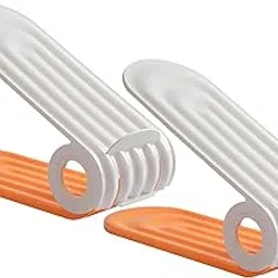House of Quirk Plastic Shoe Slots Organizer, Adjustable Shoe Rack Stacker Storage Space Saver, Double Deck Shoe Rack Holder For Closet Organization (Orange, Pack Of 2)-image-23