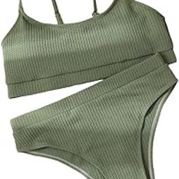 calandis CALANDIS™ Womens Swim Suit Bikini Triangle Push Up Bras Padded Cup 2-Piece Green | Swimwear | Womens Clothing-picture-26