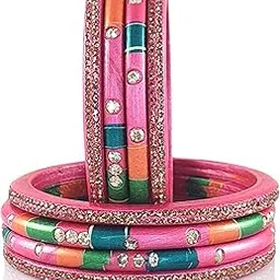 Lac Bangles Set For Women And Girls | Jaipuri Chuda Set | Traditional Rajasthani Design | Red Maroon Pink Yellow Blue | Set of 10-image-34