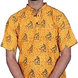 niak Shree Radhe Design Half Sleeve Cotton Kurta for Mens and Boys-picture-36