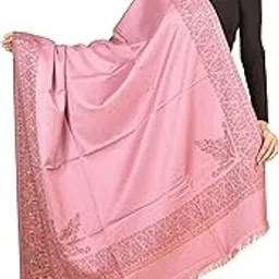 baisa Women Faux Pashmina shawl, Ethnic Woven Border Shawl (Lavender)-picture-29