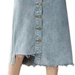 mastyle Denim Skirt for Women | Petite A-Line Long Skirt | Slimming Small Skirt | Spring Fashion | Jean Maxi Skirt-picture-22