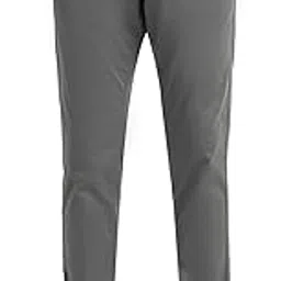 Men's Grey Solid Mid Rise Cotton Button Slim Fit Trousers-image-51