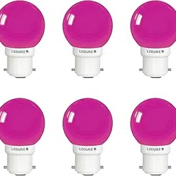 LEDURE 0.5W Night Lamp bulb for Bedroom | 0.5W LED Bulb | Decorative Light |B22 Holder Lamp Pink, Pack of-6-picture-32