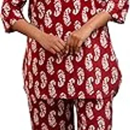sayang Women's Night Dress Printed Soft Cotton Night Suit for Women Nightwear Loungewear for Women-picture-21