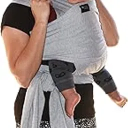 Baby Wrap Carrier: Soft, Stretchy, Breathable Cotton Baby Wrap, Baby Sling, Nursing Cover Up for use with Newborn-Toddler: Evenly distributes Weight for More Comfortable Carrying (Light Grey)-picture-24