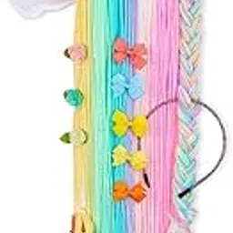 Melbees by Yellow Chimes Hair Clips Holder for Women Unicorn Hair Clips Holder Rainbow Yarn Tassels Hair Bows Storage Hair Accessories Organizer Theme Decorations for Kids Girls Hair Accessories.-picture-20