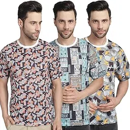 mack jonney Solid Oversized Fit Round Neck Cotton Half Sleeves Tshirt for Men(Pack of 3)-MACK634991-picture-43