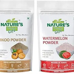 NATURE'S GIFT - FOR THOSE WHO CARE'S Chikoo Powder & Watermelon Fruit Powder - 200 GM Each (Super Saver Combo Pack)-image-47