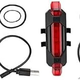 Bicycle LED Light USB Rechargeable Light Cycling Lamp Tail Light (red) Pack of 2-image-44