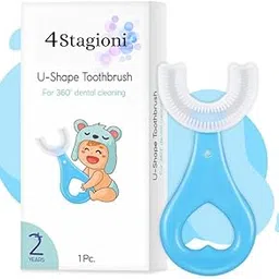 Pack of 2 - Baby U -Shaped Silicone Manual Tooth Brush With Soft & Elastic Bristles For Complete 360 Degree Dental Cleaning, Specially Designed For Toddlers & Children - (Multicolour)-picture-30