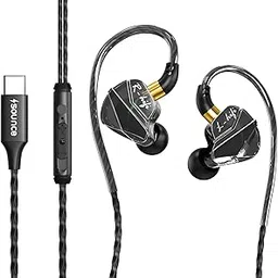 Sounce in-Ear Type C Wired Earphones with 14.2mm Dynamic Driver, HD in-Line Microphone, Comfortable Ergonomic Earbuds Design, Anti-Tangle TPE Cable, in-Line Call & Music Controls (Black)-picture-40