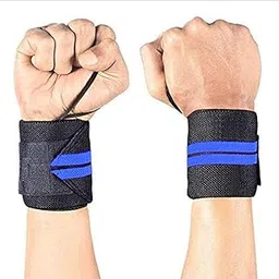 Wrist Support for Men & Women, Wrist Band for Gym Wrist Wrap/Straps Gym Accessories for Men for Hand Grip & Wrist Support Crepe Bandage While Workout & Muscle Relaxatio (Pack of 1 Pair, Blue)-picture-17