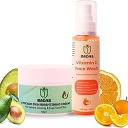 Madjen Glow Combo | Vitamin C Face Wash (100ml) + Avocado Skin Brightening Cream (50g)-picture-11