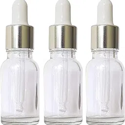 Zenvista Meditech Multipurpose Empty Glass Bottle with Silver Plating Dropper For Essential Oils, Fragrances, Perfumes,Serum Bottles (15 ml) - Pack of 3-picture-25