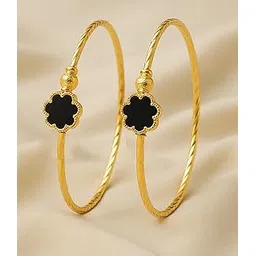 shankhraj mall Gold Plated Heart Bangle Bracelet, Twisted Rope Design with Black and Crystal Accent, Adjustable Cuff Style, Fashion Jewelry for Women-picture-41