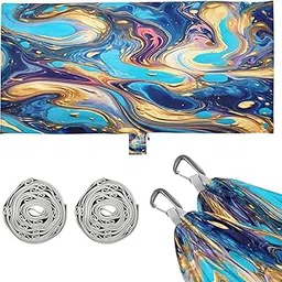 Colorful Marble Pattern Camping Hammock, 330 lbs with 2 Tree Straps, Carry Bag, Single Portable Hammock for Outdoor/Indoor, Hiking, Beach, Backpacking, Travel-picture-15