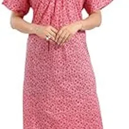 nightwala Printed Cotton Maxi Nighty/Nightdress/for Ladies/Girls/Women | Feeding Maternity Front Zipped Nightwear | Free Size-picture-12